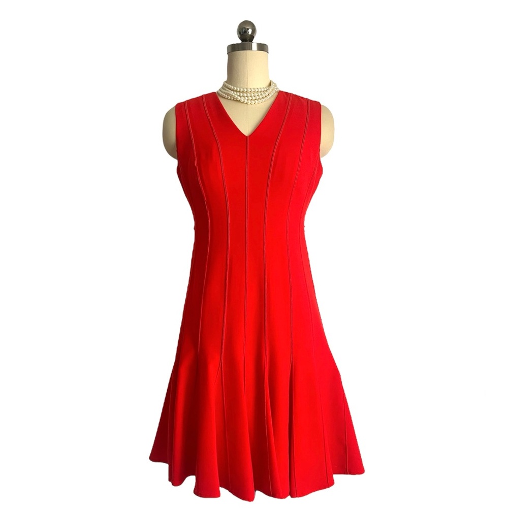Calvin Klein Dress Womens 2P Red Sleeveless Fit & Flare Stretch Sundress